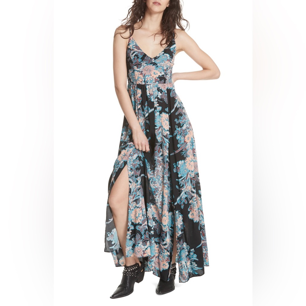 Free People Through The Vine Printed Maxi Dress Size S